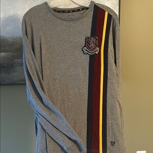 Daniel Cremieux Gray Long Sleeve Tee with Vertical Stripes